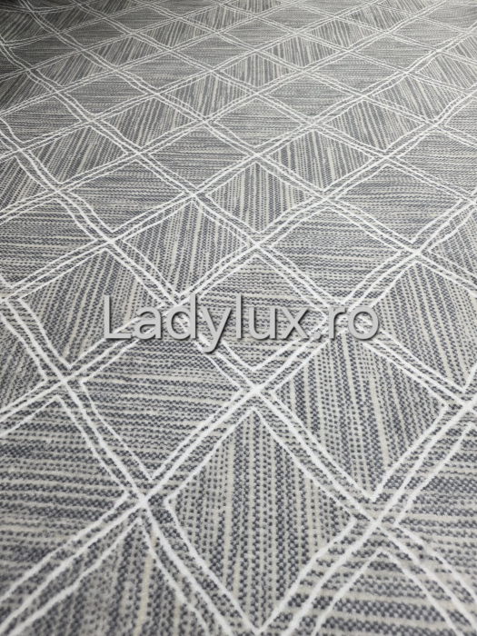 Covor 2x2.80 m lucrat pe antiderapant eleganță în nuanțe de gri si alb- C1432 [3]