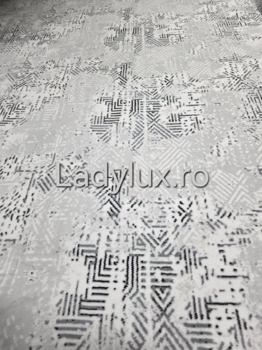 Covor 2x2.75 m lucrat pe antiderapant eleganță în nuanțe de gri si alb- C1433 [2]