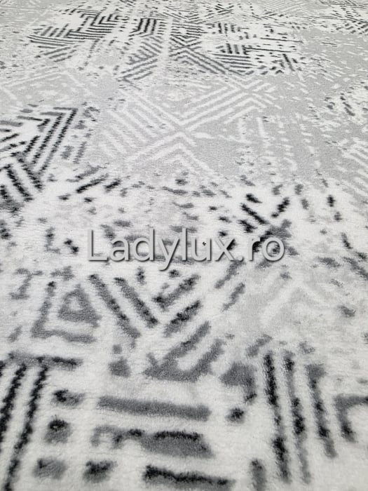 Covor 2x2.75 m lucrat pe antiderapant eleganță în nuanțe de gri si alb- C1433 [3]