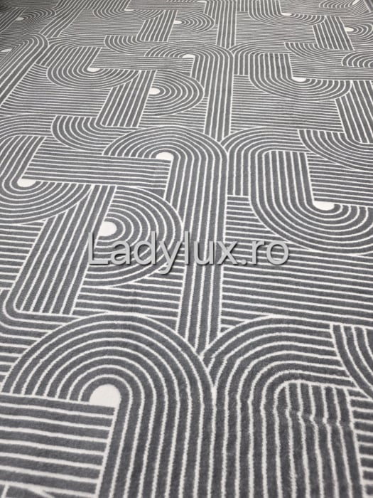 Covor 2x2.80 m lucrat pe antiderapant eleganță în nuanțe de gri - C1431 [4]