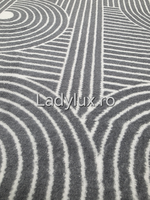 Covor 2x2.80 m lucrat pe antiderapant eleganță în nuanțe de gri - C1431 [2]