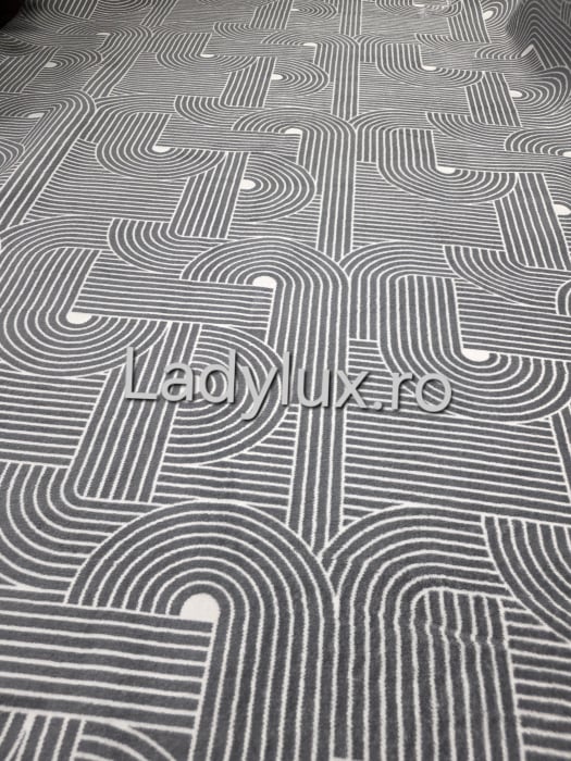 Covor 2x2.80 m lucrat pe antiderapant eleganță în nuanțe de gri - C1431 [1]