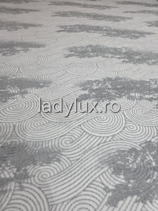 Covor 2x2.80 m lucrat pe antiderapant eleganță în nuanțe de gri C1477 [2]