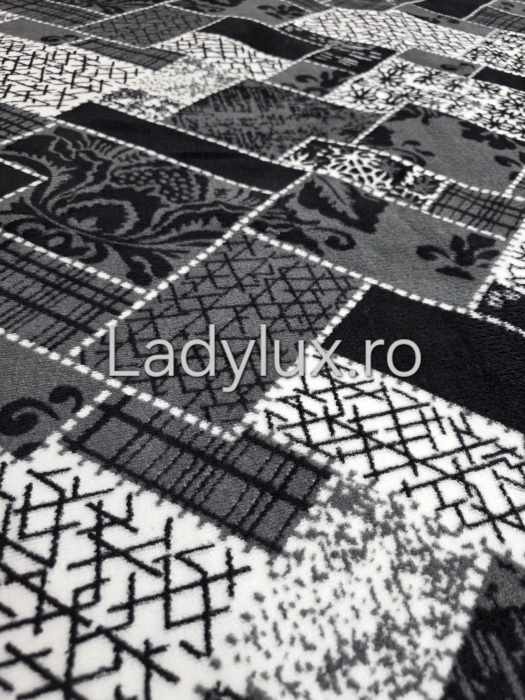 Covor 2x2.80 m lucrat pe antiderapant eleganță în nuanțe de gri [4]