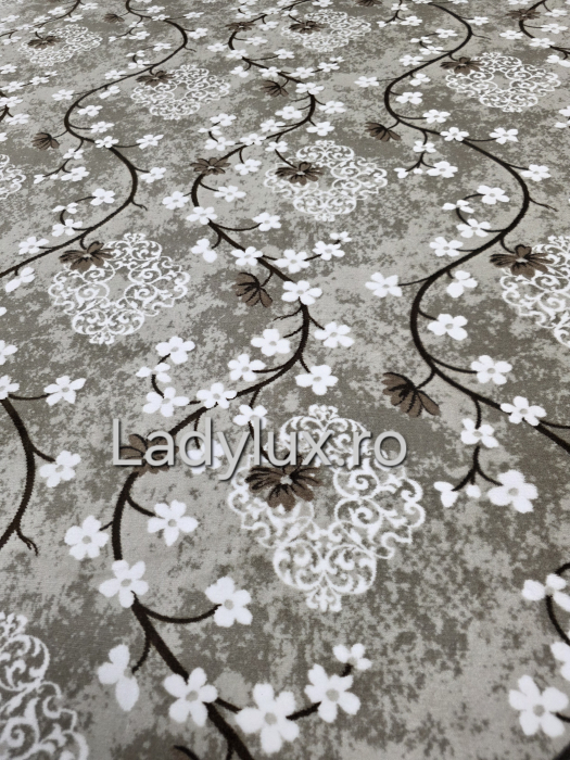 Covor 2x2.80 m lucrat pe antiderapant eleganță în nuanțe de Maro- model Floral [5]