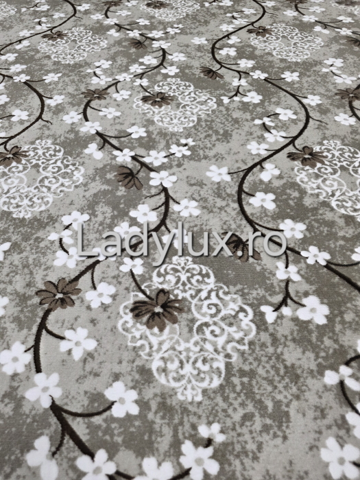 Covor 2x2.80 m lucrat pe antiderapant eleganță în nuanțe de Maro- model Floral [1]