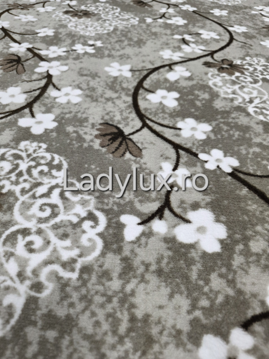Covor 2x2.80 m lucrat pe antiderapant eleganță în nuanțe de Maro- model Floral [3]