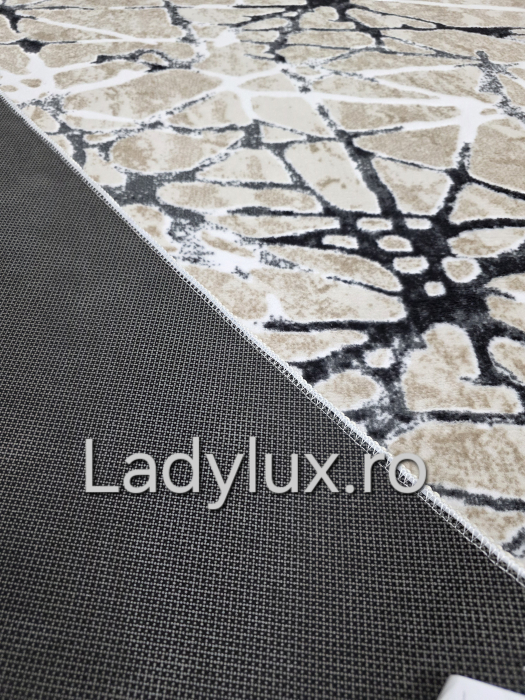 Covor 2x2.80 m lucrat pe antiderapant eleganță în nuanțe de Bej- model Sarpe [3]