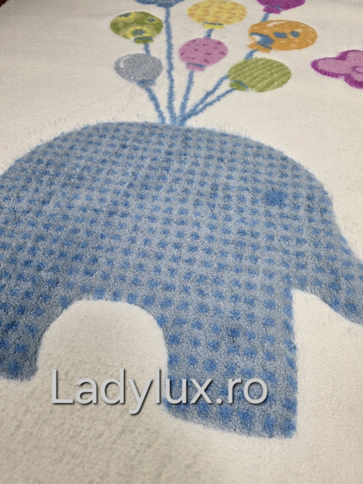 Covor Copii 100x150, Plusat, Cauciucat si Antiderapant- Elefant [3]