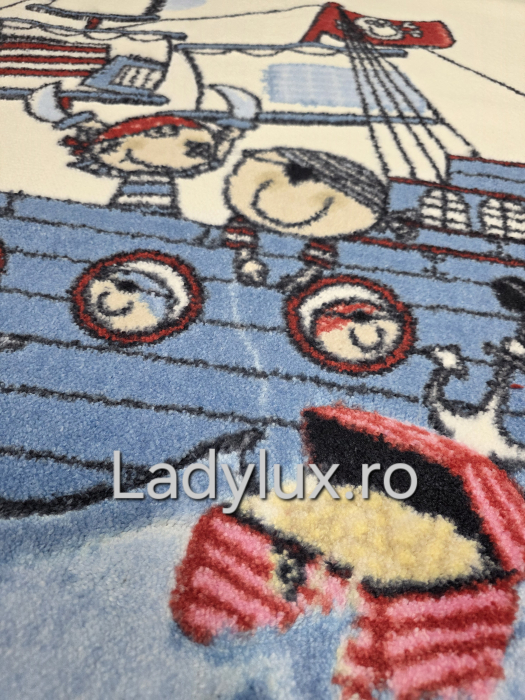 Covor Copii 100x150, Plusat, Cauciucat si Antiderapant- Pirati [2]