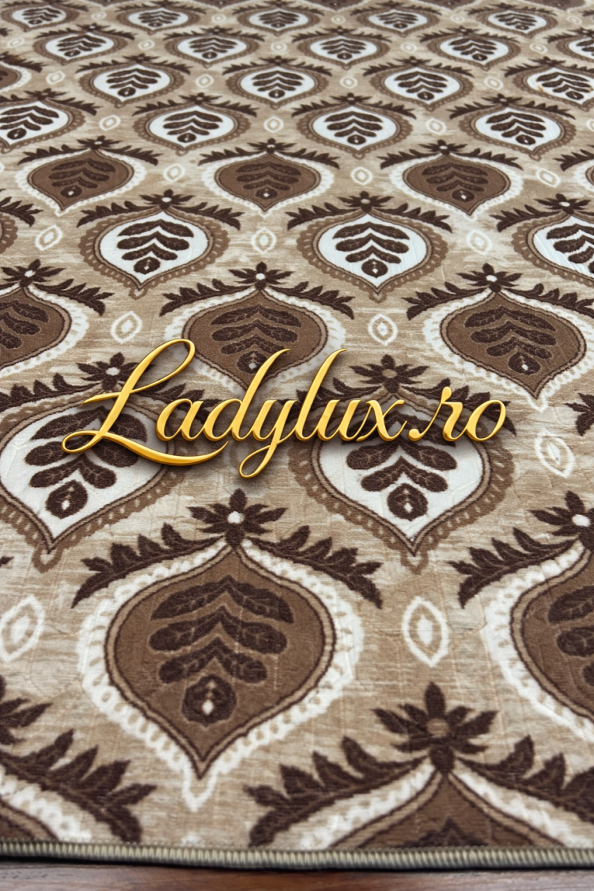 Covor Lucrat pe Antiderapant Model SZG Lacrima Maro 200x270 cm [2]