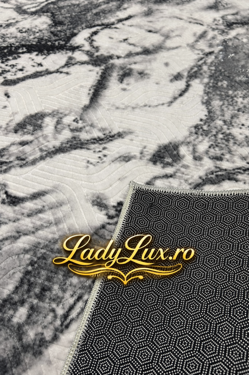 Covor Lucrat pe Antiderapant Model SZG Marmorat Gri 200x270 cm [3]