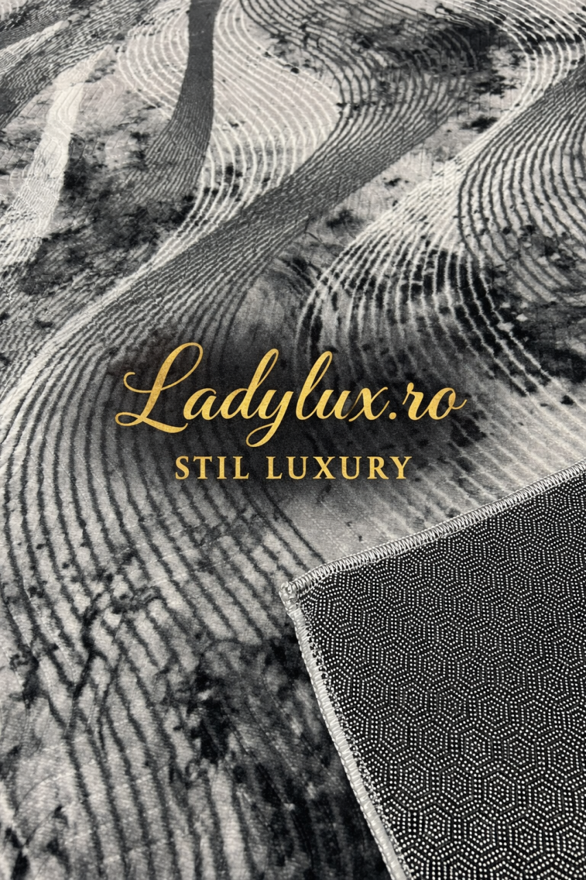 Covor Lucrat pe Antiderapant Model SZG Ilusion Gri 200x270 cm [2]