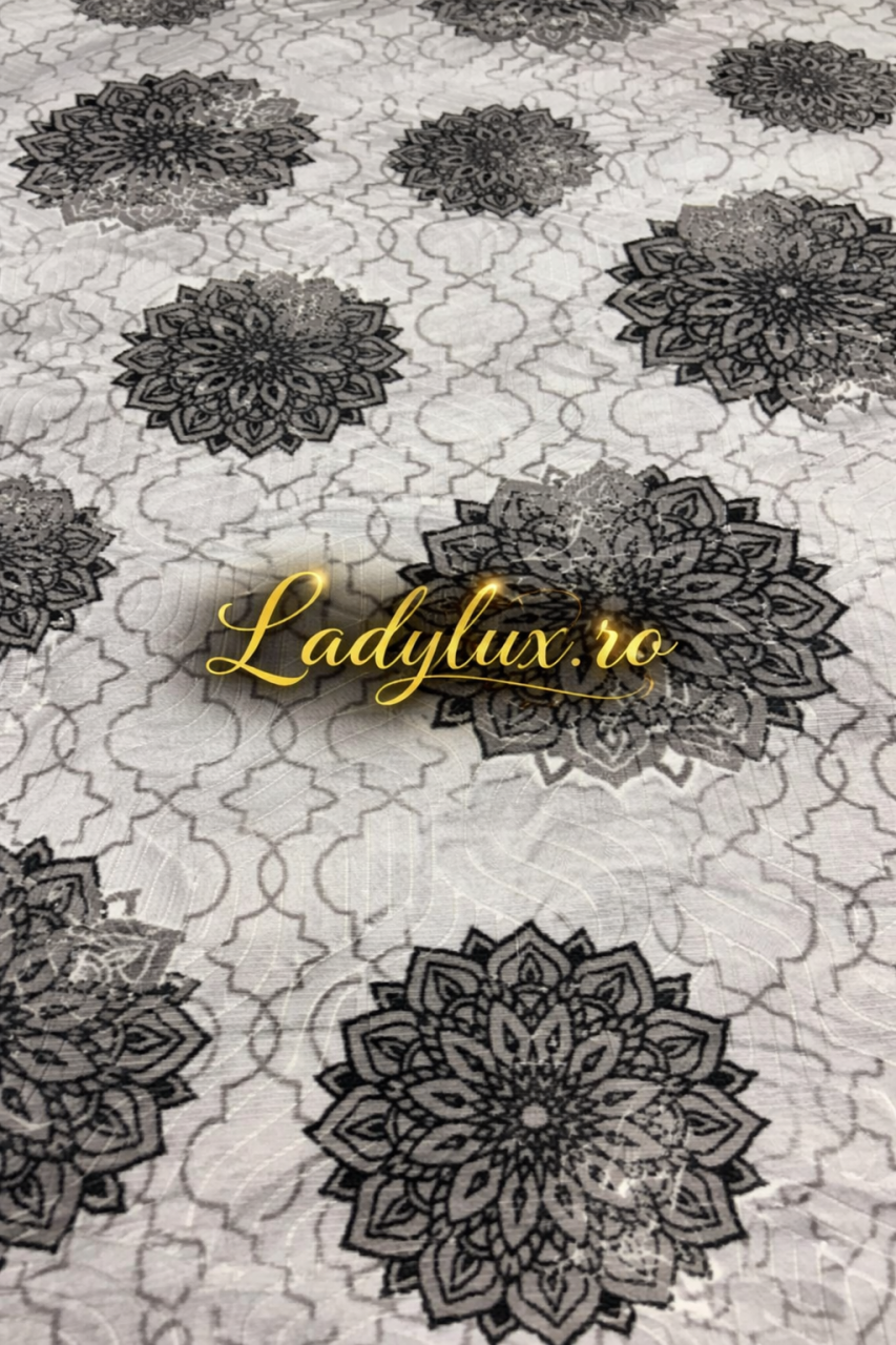 Covor Lucrat pe Antiderapant Model SZG Lotus Gri 200x270 cm [2]
