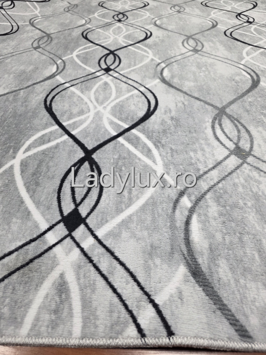 Covor Modern 200x270 cm în Nuanțe de Gri –  Antiderapant și Ușor de Întreținut [2]