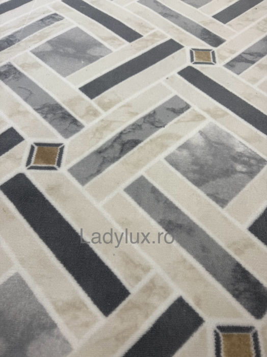 Covor Modern 200x270 cm în Nuanțe de Alb, gri si bej–  Antiderapant și Ușor de Întreținut [1]