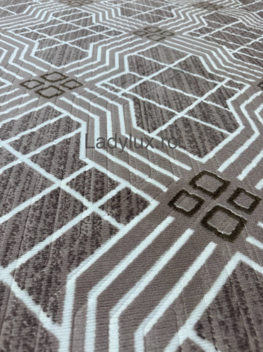 Covor Modern 200x290 cm în Nuanțe de Maro si alb – Design Geometric, Antiderapant și Ușor de Întreținut [3]