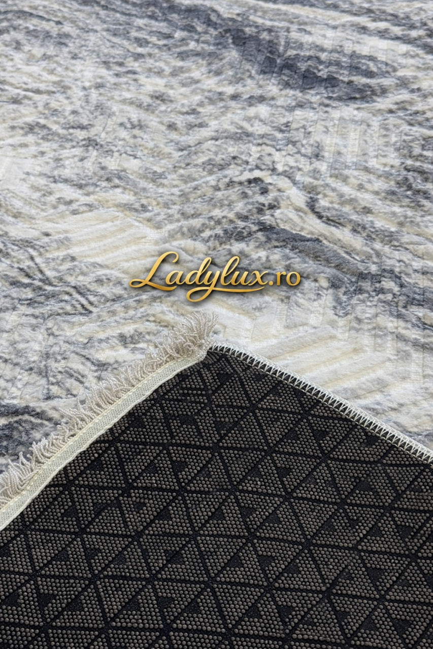 Covor Modern Model Marmorat Gri - 200 x 270 cm - Antiderapant [2]