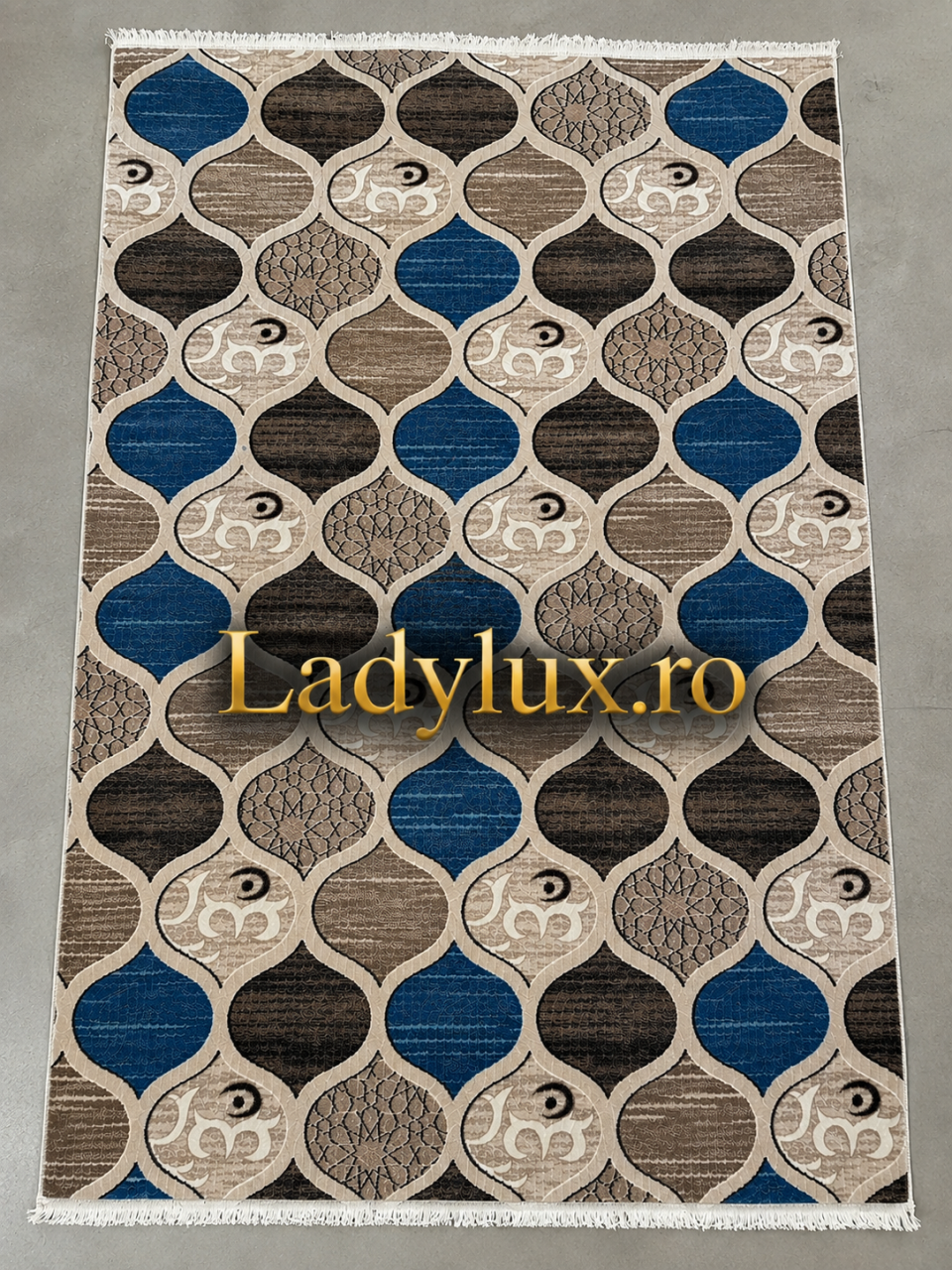 Covor Modern Antiderapant Model Lacrima Albastra - 140 x 200 cm [3]