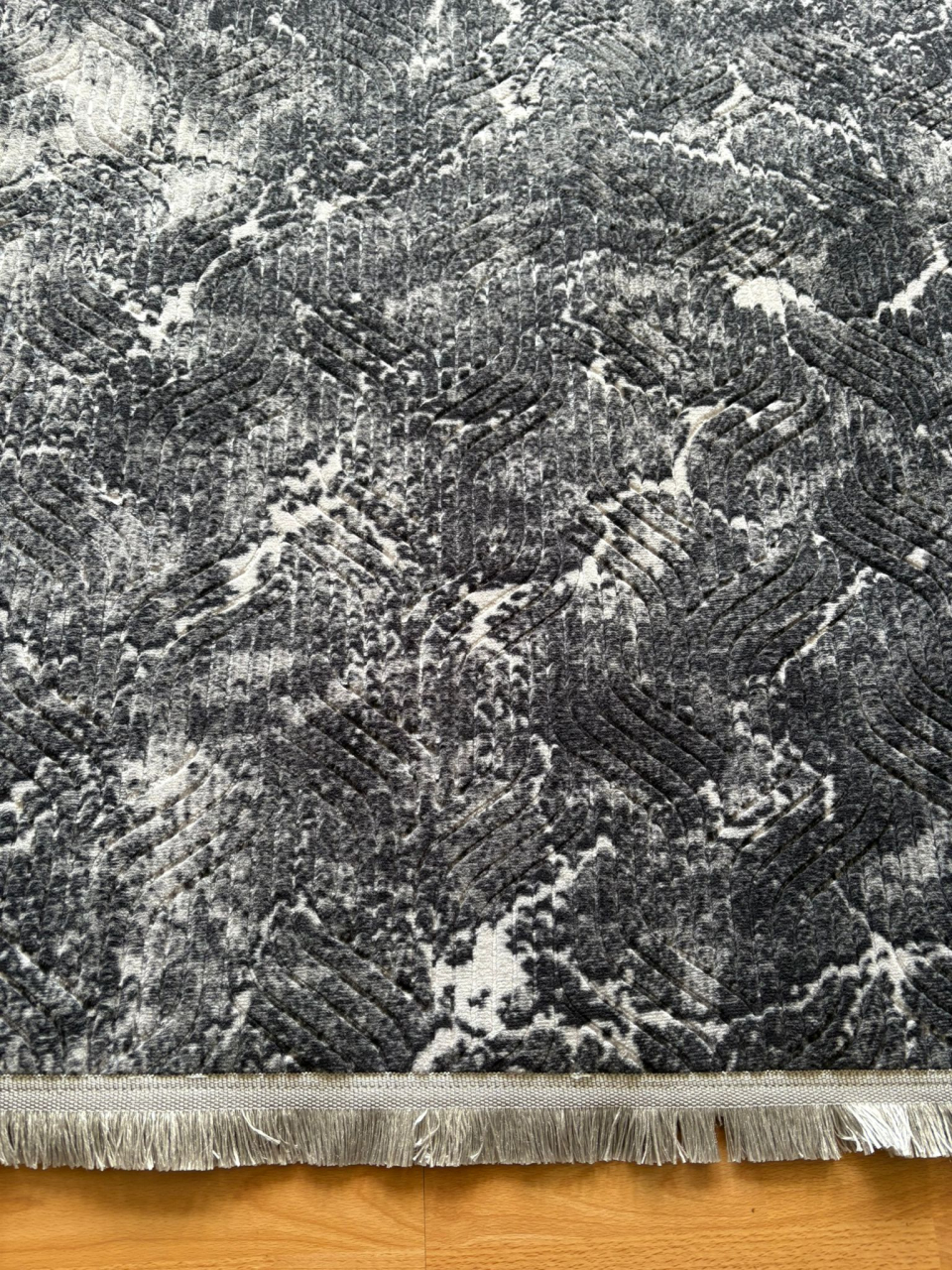 Covor Modern Marmorat Gri Plin  - 200 x 270 cm - Antiderapant [4]