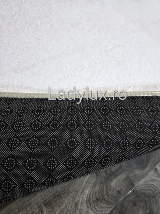 Covor plușat 160x220 cm cu spate antiderapant – Alb [3]