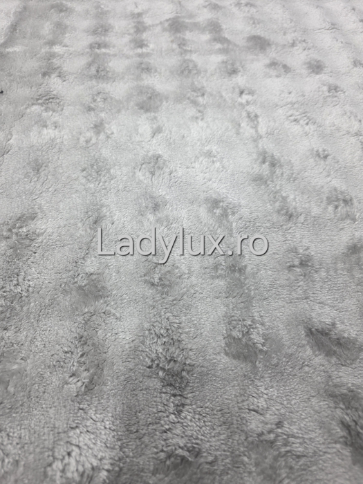 Covor pufos Gri Silver cu Antiderapant 150x210 cm, imită blănița de iepure [2]