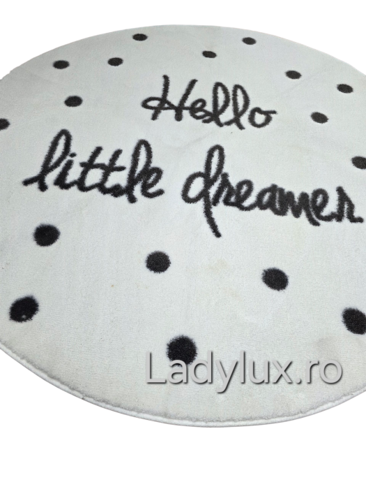 Covor Rotund 130 cm, Plusat, Cauciucat si Antiderapant- Hello [2]