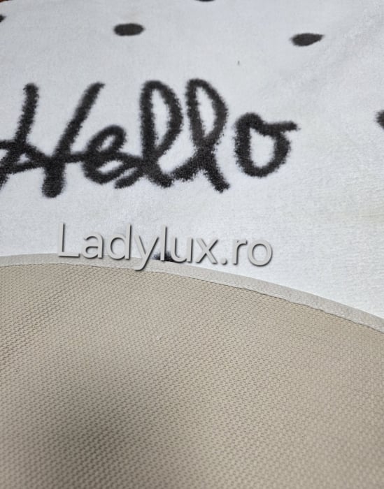 Covor Rotund 130 cm, Plusat, Cauciucat si Antiderapant- Hello [3]