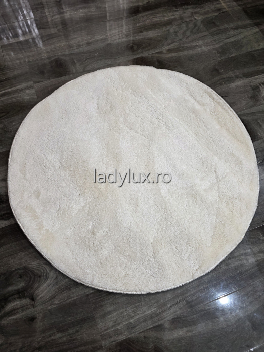 Covor rotund 2 m plusat cu antiderapant- Bej [3]