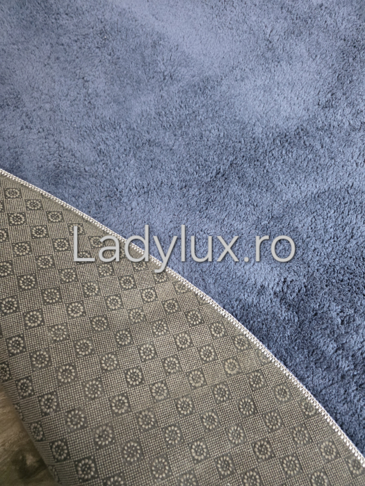 Covor rotund 2x2 m plusat cu antiderapant- Bleumarin [4]