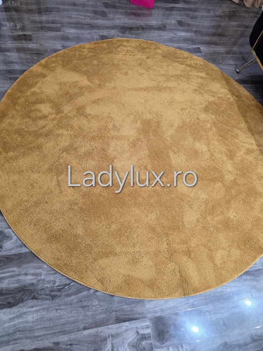 Covor rotund 2x2 m plusat cu antiderapant- Gold [3]