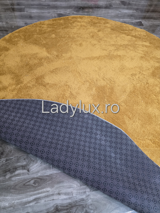 Covor rotund 2x2 m plusat cu antiderapant- Gold [4]