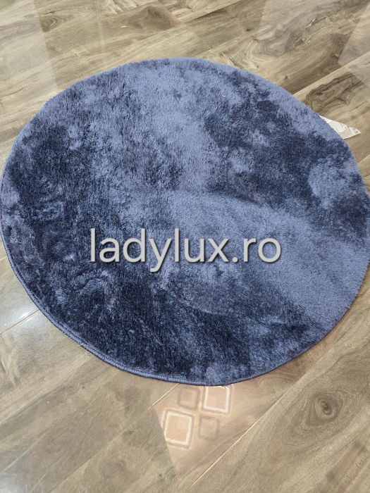 Covor rotund 80 cm plusat cu antiderapant- Bleumarin [3]