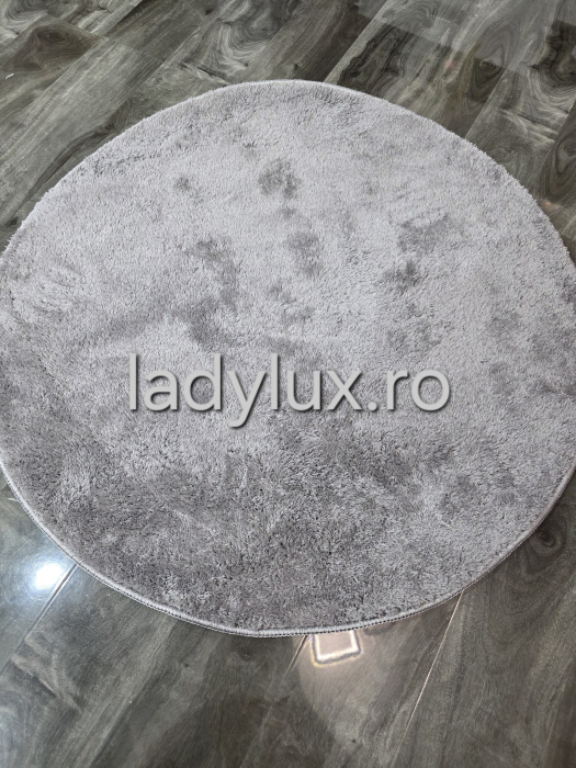 Covor rotund 80 cm plusat cu antiderapant- Gri [3]