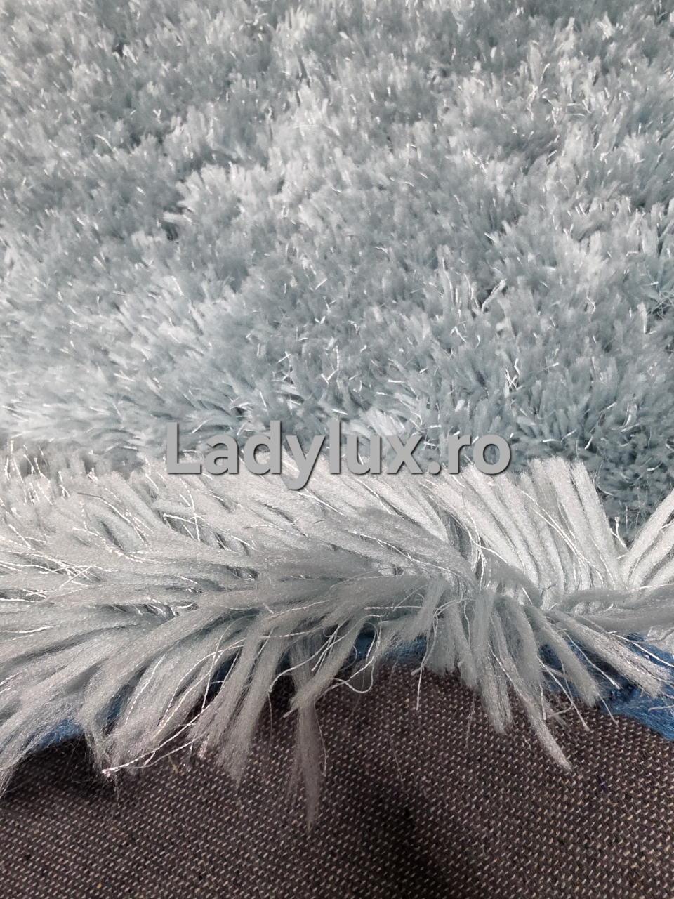 Covor Shaggy Rotund Turcoaz Ø 160 cm [2]