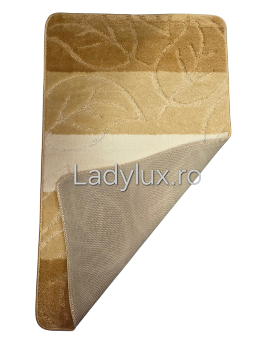 Covoraș baie cauciucat 100x60 cm – model reliefat in nuante de bej [3]