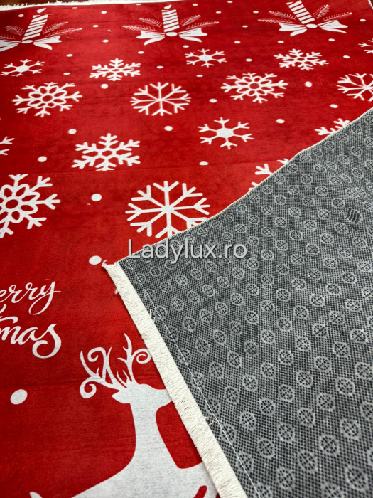 Covoraș subțire antiderapant cu motive de Crăciun – 140x180 cm- REN [2]