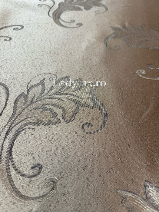 Draperii Gata Cusute cu Rejansă, 3M – 2 Bucăți, de 150cm cu 250 cm inaltime – Model Frunza Maro C1779 [2]