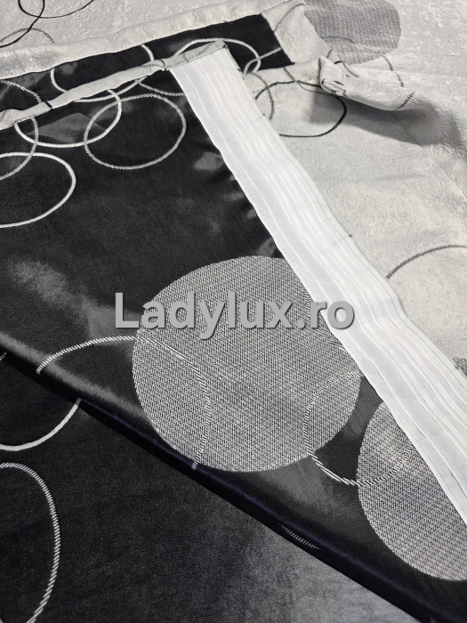 Set Draperii Gata Cusute cu Tiv si Rejansă, 3M –  Model Cercuri Blackout [3]