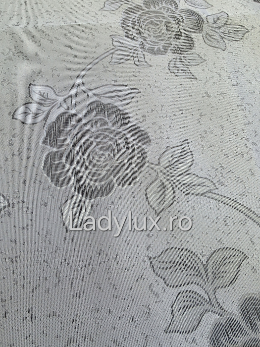 Draperii Gata Cusute cu Rejansă, 3M – 2 Bucăți, de 150cm cu 250 cm inaltime – Model Trandafir Silver  C1802 [2]