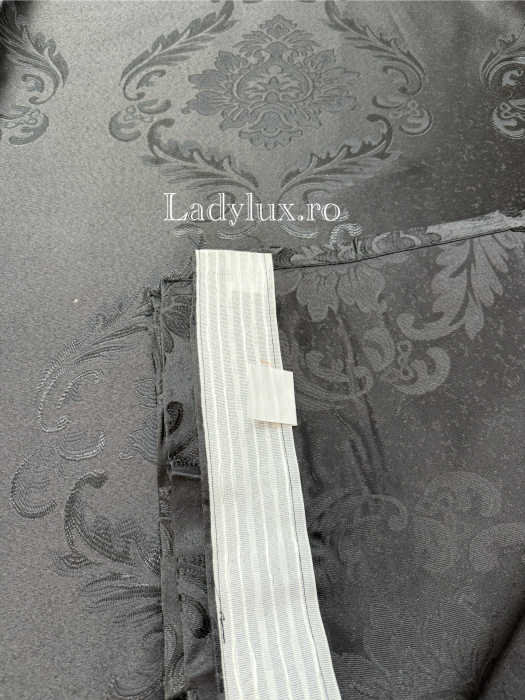 Draperii Gata Cusute cu Rejansă, 3M – 2 Bucăți, de 150cm cu 250 cm inaltime – Model Baroc Antracit C1782 [4]