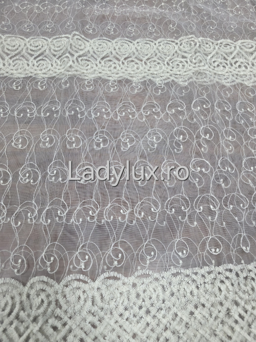 Perdea Ivoar cu broderie Ivoar Model SR  gata cusuta cu tiv si rejansa - 3M x 1.9 h [2]
