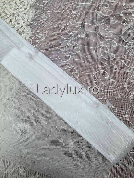 Perdea Ivoar cu broderie Ivoar Model SR  gata cusuta cu tiv si rejansa - 3M x 1.9 h [3]