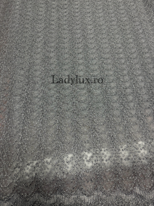 Perdea alba cu broderie Silver Antra – gata cusuta cu tiv si rejansa - 3M x 2.5h [2]