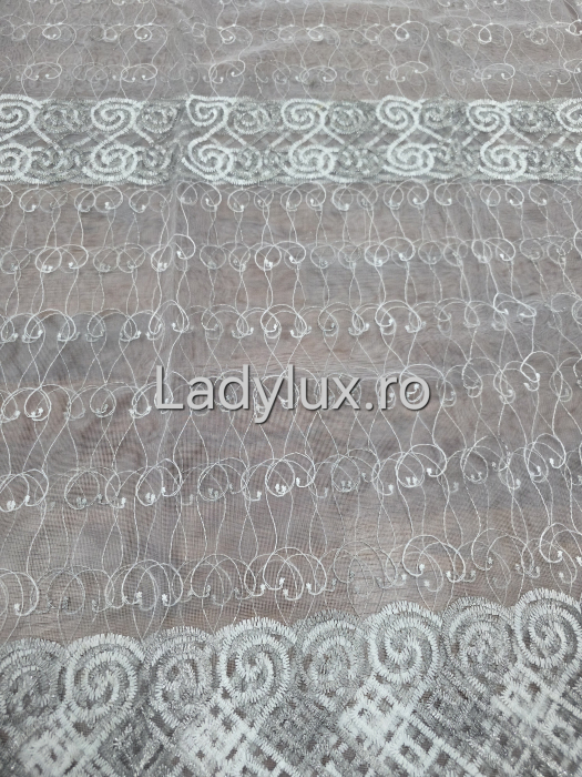 Perdea Tulle cu Broderie Gri Model SS - Cu Tiv si Rejansa - 3M x 2.5 h [2]