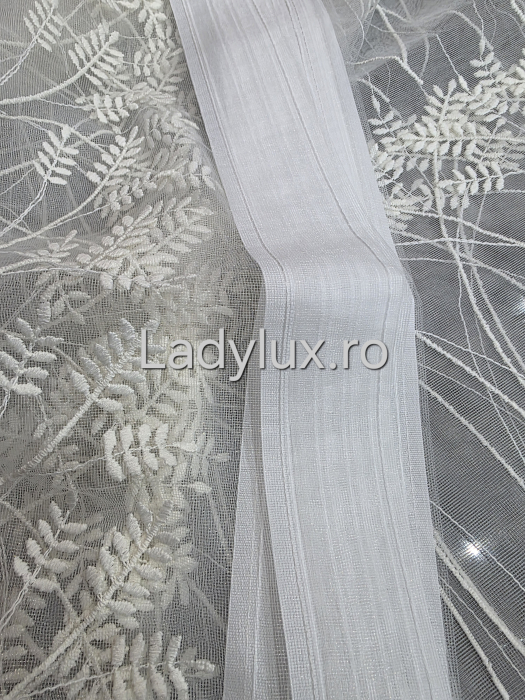 Perdea Bucătărie Brodată Model Spic Ivoar  – Gata Cusută cu Tiv și Rejanșă [3]