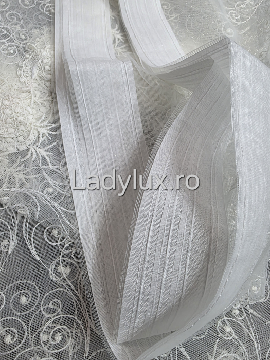 Perdea Bucătărie Brodată Model Ananas Ivoar  – Gata Cusută cu Tiv și Rejanșă [3]