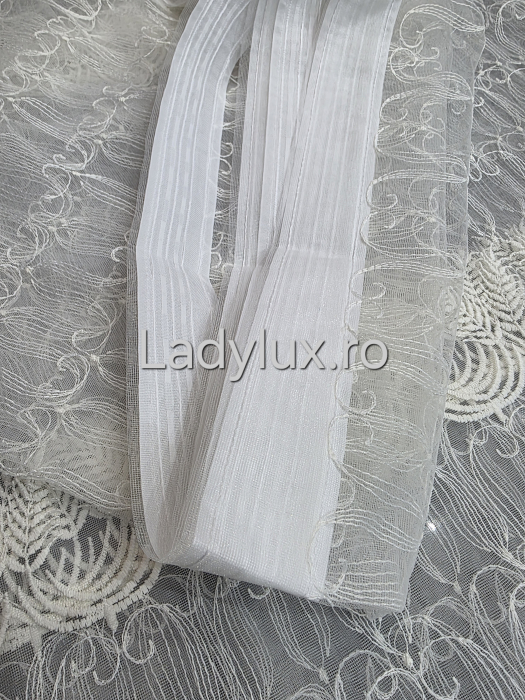 Perdea Bucătărie Brodată Model Spice Ivoar  – Gata Cusută cu Tiv și Rejanșă [3]