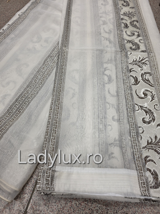 Perdea din mătase Jacquard, 4 m lungime, 2.7–2.8 m înălțime, gata cusută- Maro VRS [4]