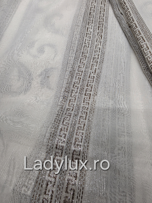 Perdea din mătase Jacquard, 4 m lungime, 2.7–2.8 m înălțime, gata cusută- Maro VRS [2]